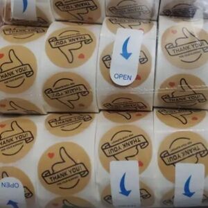 4 Thank You Sticker Rolls -500 labels in a roll.